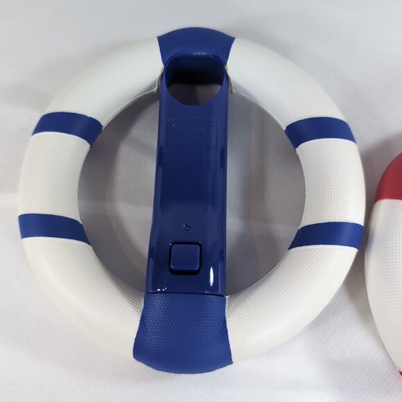 Nintendo Wii NERF 2008 2 Set Racing Wheel Controller Attachment Red Blue White - Picture 6 of 16